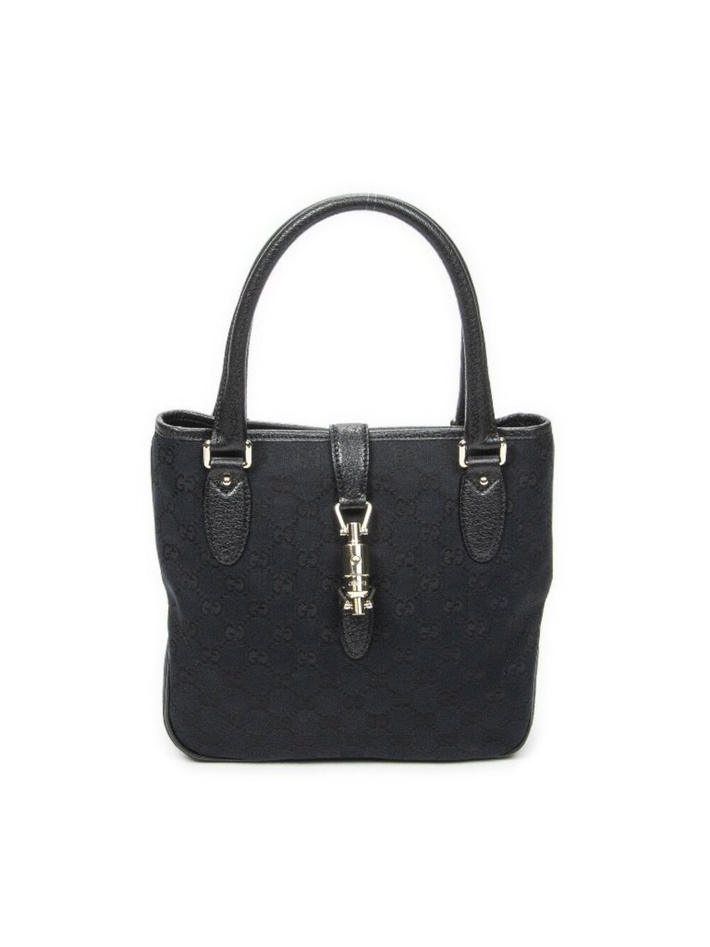 Gucci Small Jackie Tote Black GG Canvas